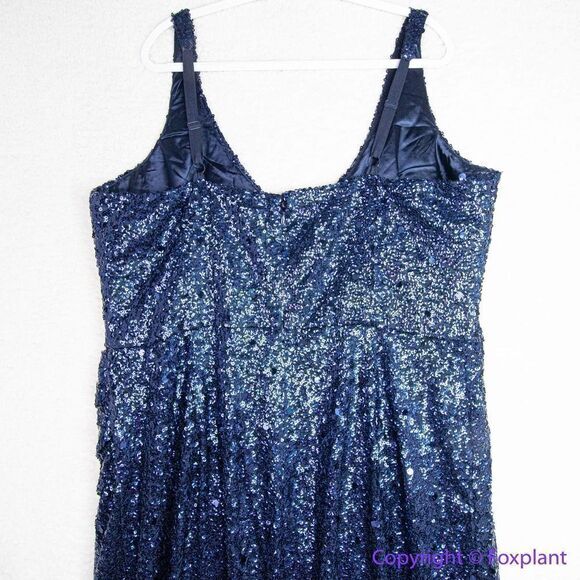 NEW CITY CHIC Star Desire Maxi sequin Dress Sapphire blue size 22 formal‎ gown - Picture 13 of 16
